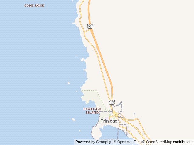Map of Sylvan Harbor RV Camp And Cabins location at Trinidad, CA, United States
