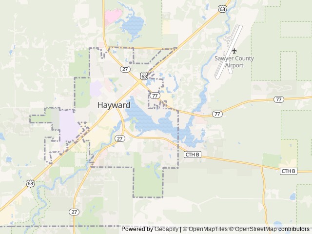 Map of Sisko's Pine Point Resort location at Hayward, WI, United States