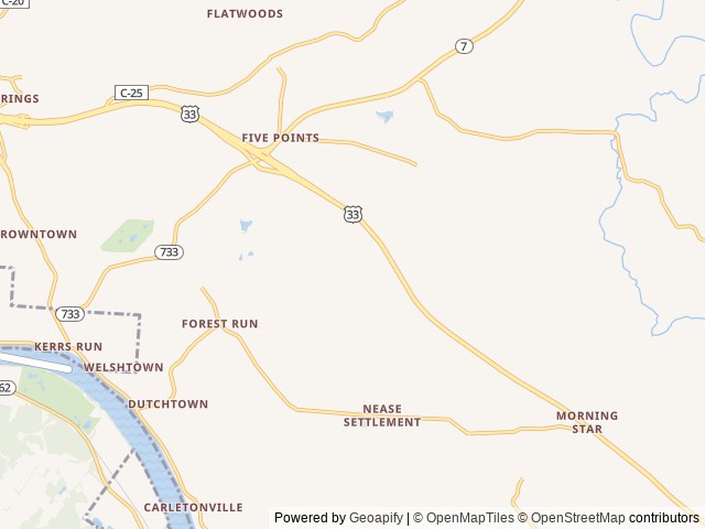 Map of Kountry Resort Campground location at Racine, OH, United States