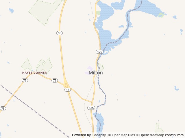 Map of Yogi Bear's Jellystone Park™ Camp-Resort: Lakes Region location at Milton, NH, United States