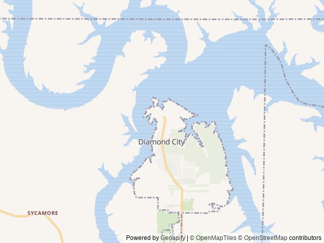 Map of Lead Hill location at Diamond City, AR, United States