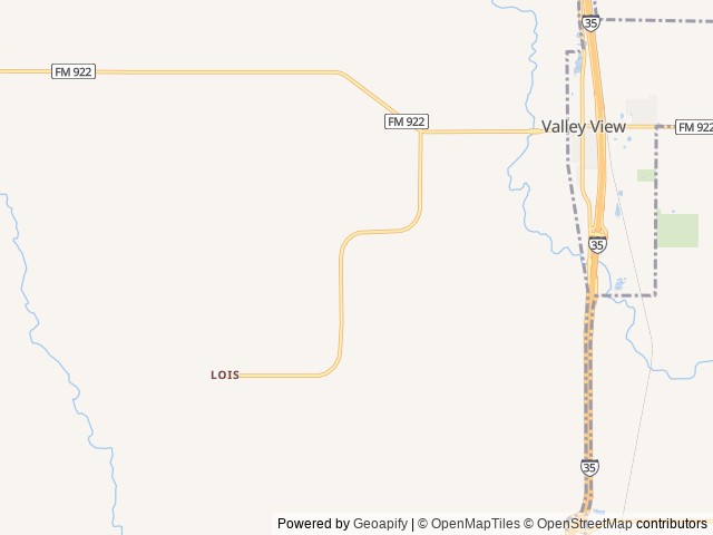 Map of Tejano Ranch RV Park location at Valley View, TX, United States