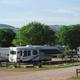 Aerial view of Royal View RV Park with Colorado mountains