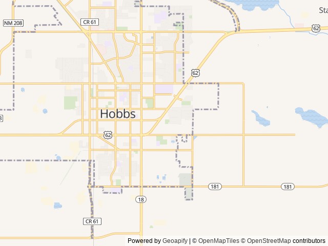 Map of Hobbs RV Park location at Hobbs, NM, United States