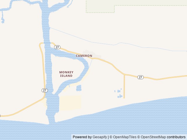 Map of Lighthouse Bend RV Park location at Cameron, LA, United States