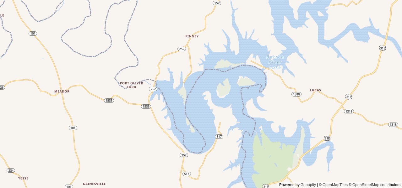 Map of Baileys Point location at Scottsville, KY, United States