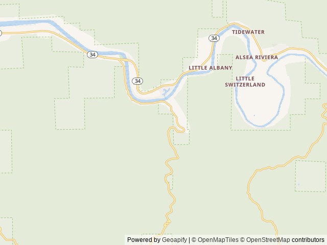 Map of Canal Creek location at Waldport, OR, United States