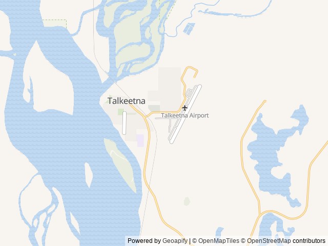 Map of Talkeetna Camper Park location at Talkeetna, AK, United States
