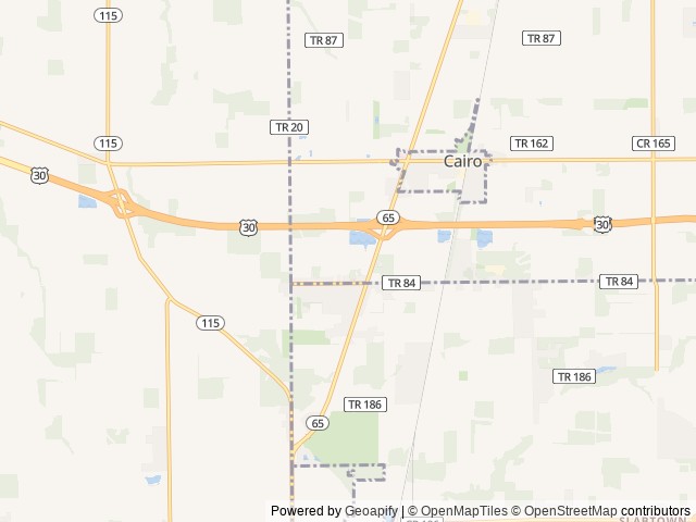 Map of Lake Cody location at Elida, OH, United States