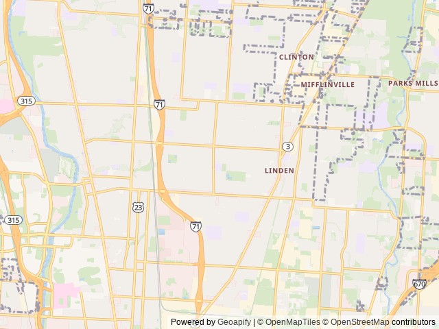 Map for 2020  DELLA TERRA 28 KRD,  34 ft SLEEPS 9 near Columbus, OH