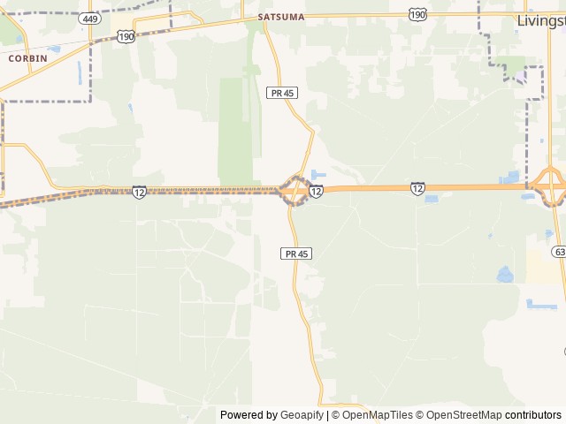 Map of PATRIOTS RV RESORT location at Livingston, LA, United States