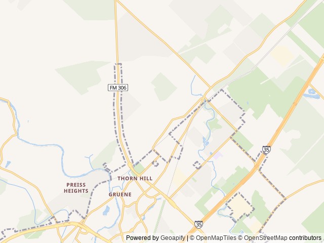 Map of Texas Yurt Haus location at New Braunfels, TX, United States