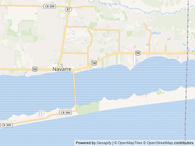 Map of Emerald Beach RV Park location at Navarre, FL, United States