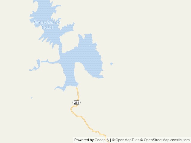 Map of Spring Creek location at Blairsden, CA, United States
