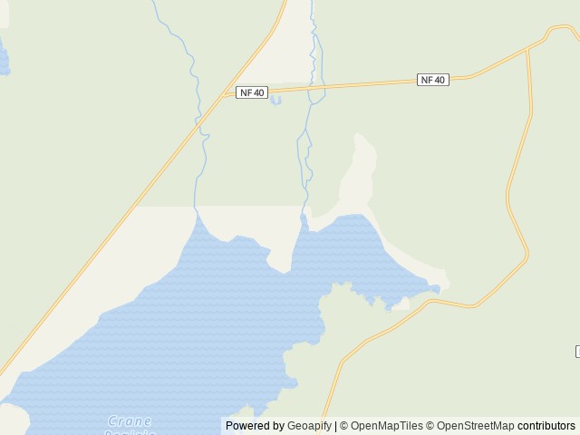 Map of Cow Meadow Campground location at Bend, OR, United States