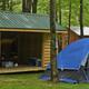 A Cabins and a tent