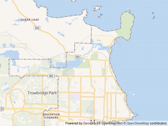 Map of Tourist Park Campground location at Marquette, MI, United States