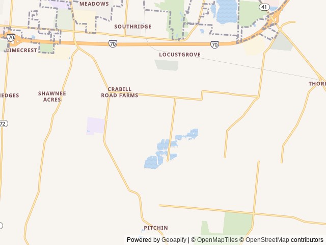 Map of Sky Lake RV Resort location at Springfield, OH, United States