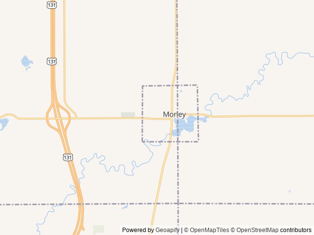 Map of Mecosta Pines Campground location at Morley, MI, United States