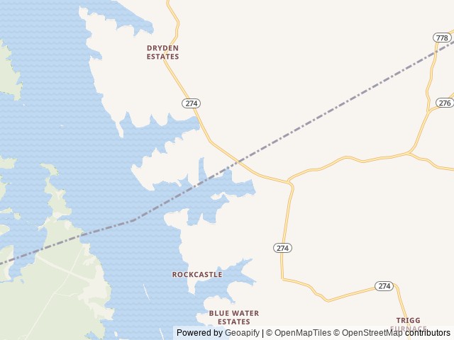 Map of Hurricane Creek location at Eddyville, KY, United States