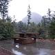 Picnic area with a View on a Rainy Day