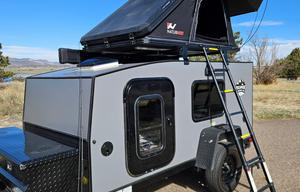 Off-Grid Teardrop Trailer Camper with Rooftop Tent
