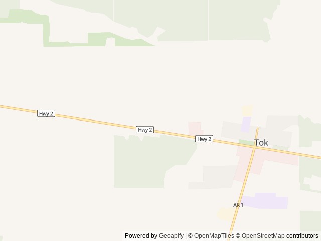 Map of Tundra RV Park and Bar location at Tok, AK, United States