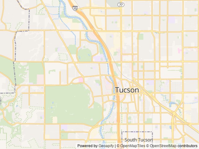 Map of Sentinel Peak RV Park location at Tucson, AZ, United States