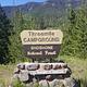 Threemile Campground Entrance with sign and mountain in background