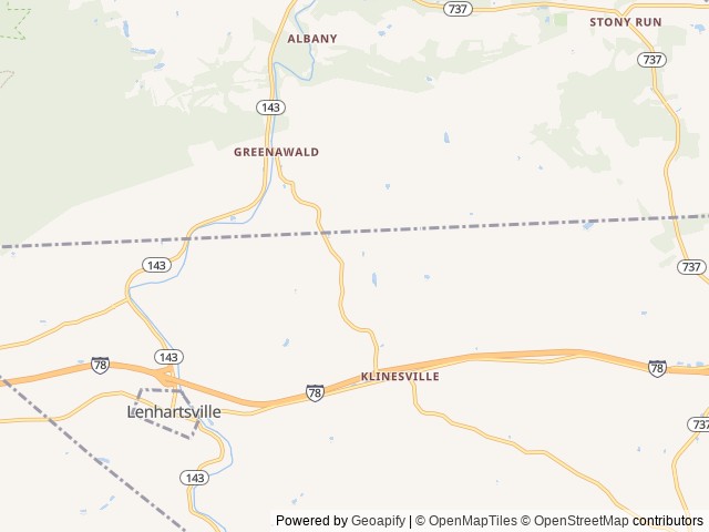 Map of Robin Hill RV Resort location at Pennsylvania 19534, PA, United States