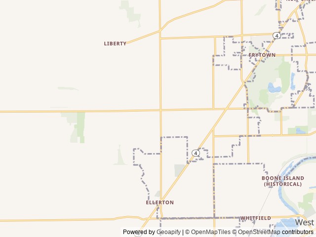 Map of Rye Camp location at Dayton, OH, United States