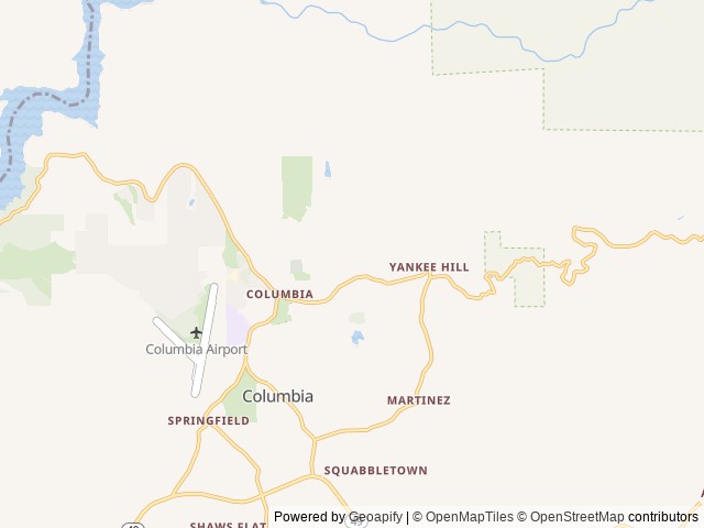 Map of Marble Quarry RV Park location at Columbia, CA, United States