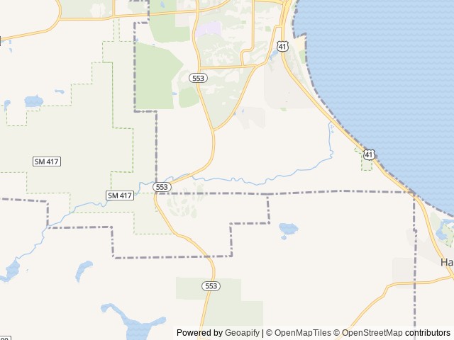 Map of Rippling River Resort location at Marquette, MI, United States