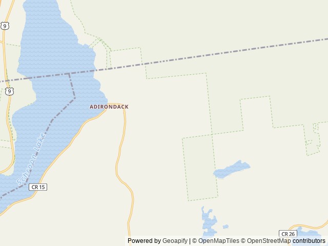 Map of Park Mountain location at Adirondack, NY, United States