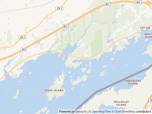 Map of Cosmo Camping location at Lansdowne, ON, Canada