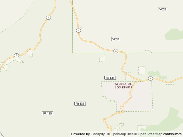 Map of Jemez Falls Campground location at Jemez Springs, NM, United States