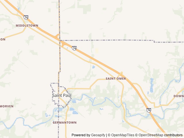 Map of Thorntree Lake Campground location at Waldron, IN, United States