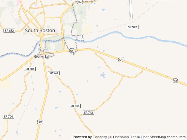 Map for Jeff's toy hauler near South Boston, NC
