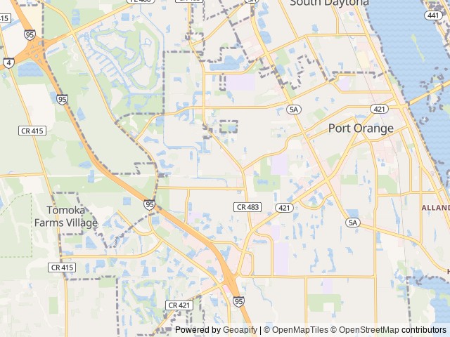 Map of Sun Retreats Daytona Beach location at Port Orange, FL, United States