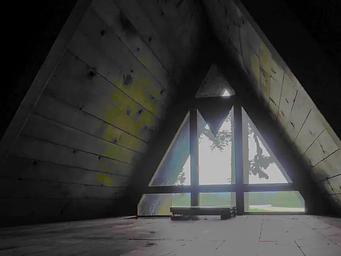 View from A Frame Mount Flemer Cabin loft window