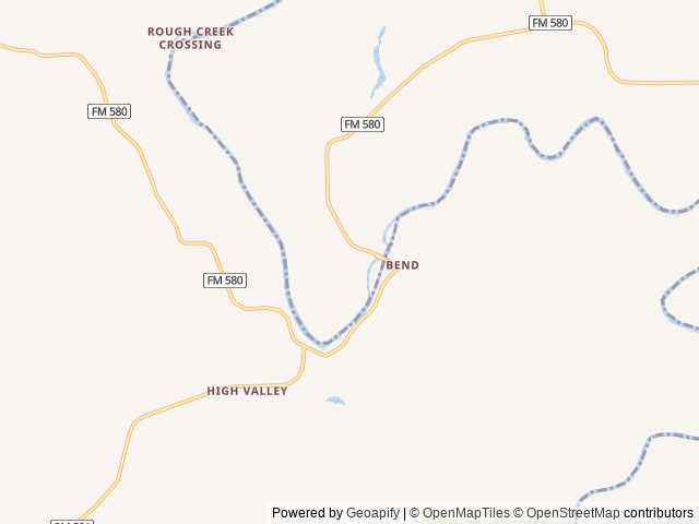 Map of Colorado Bend Cabins location at Bend, TX, United States