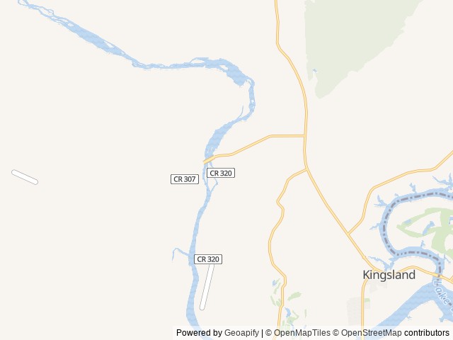 Map of Kingsland Slab RV Camp location at Kingsland, TX, United States