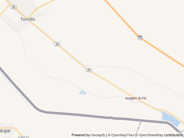 Map of Hideaway Lakes location at Tornillo, TX, United States
