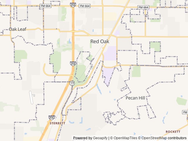 Map for Spacious Shasta I-5–Sleeps 10 | Triple A/C & Bunks near Waxahachie, TX