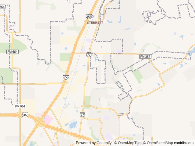 Map of Northside RV Resort location at Waxahachie, TX, United States