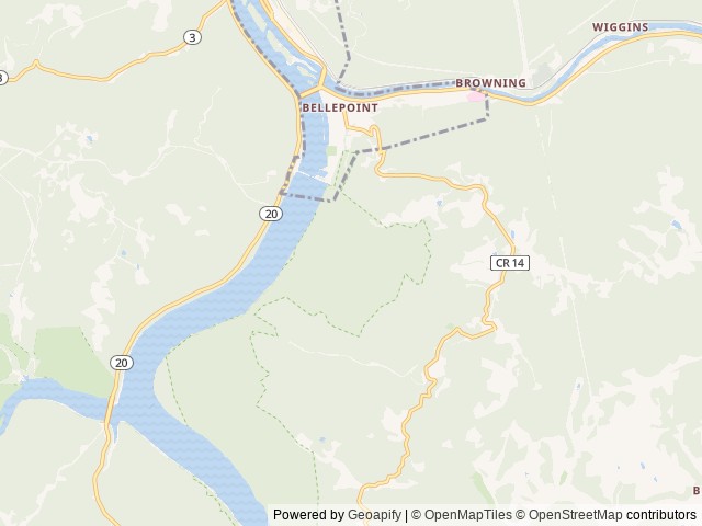Map of Bluestone Lake Picnic Shelter location at Hinton, WV, United States