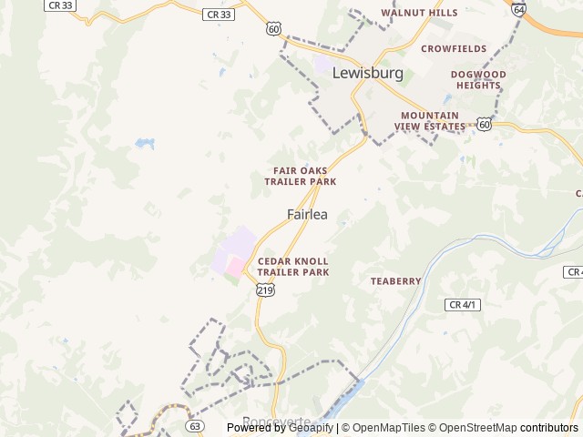 Map of The State Fair of West Virginia location at Lewisburg, WV, United States