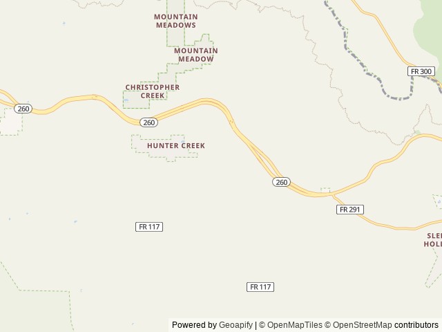 Map of Sharp Creek location at Payson, AZ, United States