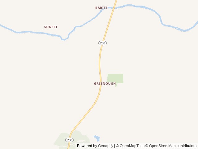 Map of Paws Up Montana location at Greenough, MT, United States