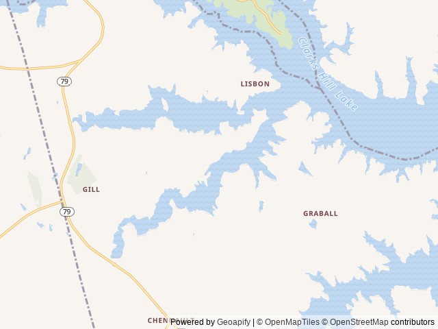 Map of Gill Point location at Clarks Hill, SC, United States